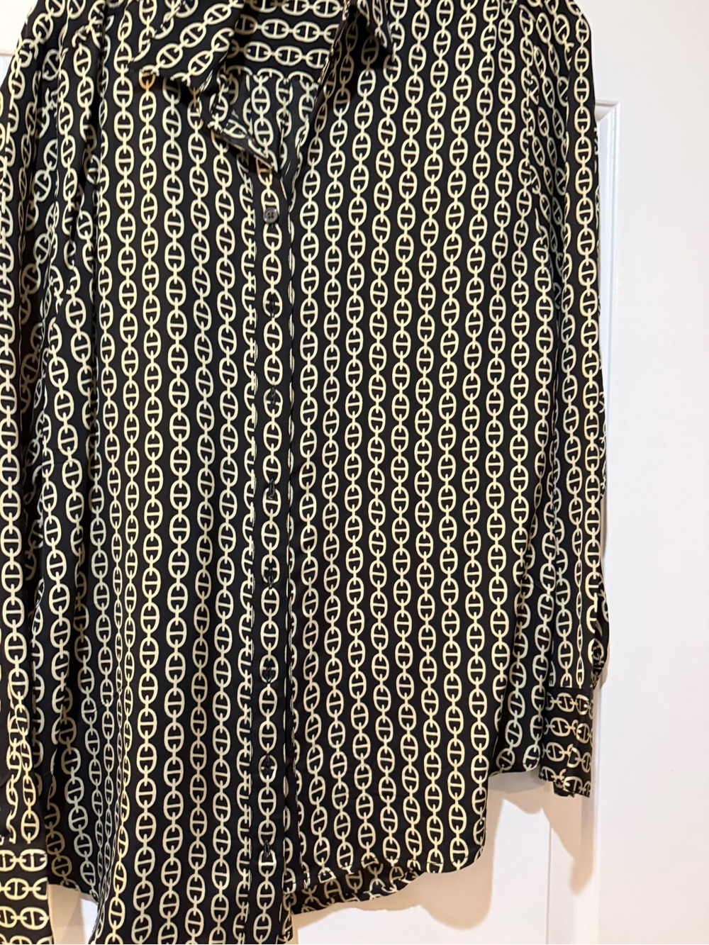 Black & Cream Chain-Print woman's Shirt